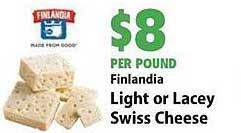 Festival Foods Finlandia light or lacey swiss cheese offer
