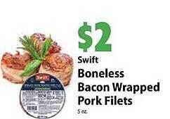 Festival Foods Swift boneless bacon wrapped pork filets offer