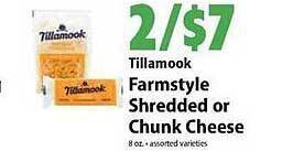 Festival Foods Tillamook farmstyle shredded or chunk cheese offer