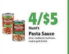 Festival Foods Hunt's pasta sauce offer