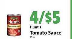 Festival Foods Hunt's tomato sauce offer