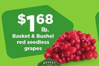 Hy-Vee Basket & bushel red seedless grapes offer