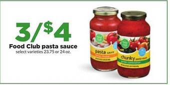 Hy-Vee Food club pasta sauce offer