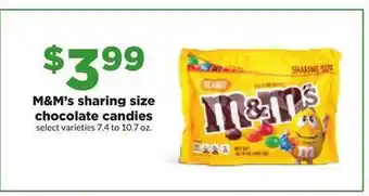 Hy-Vee M&m's sharing size chocolate candies offer