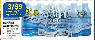 Lidl Purified water minis offer