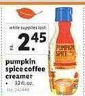 Lidl Pumpkin spice coffee creamer offer