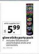 Lidl Glow sticks party pack offer