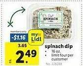Lidl Spinach dip offer