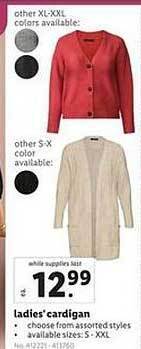 Lidl Ladies' cardigan offer