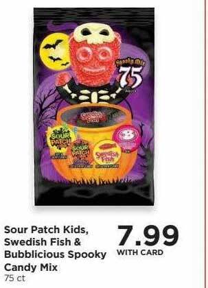 QFC Sour patch kids, swedish fish& bubblicious spooky candy mix offer