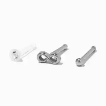 Claire's Stainless steel 20g infinity symbol nose studs - 3 pack offer