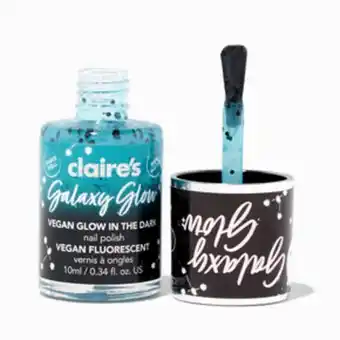 Claire's Galaxy glow vegan glow in the dark nail polish - pale blue offer