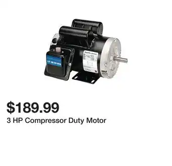 Harbor Freight Tools 3 hp compressor duty motor offer