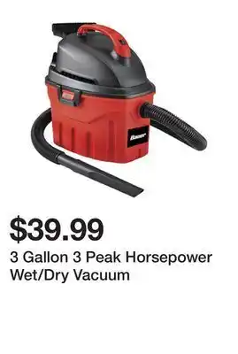 Harbor Freight Tools 3 gallon 3 peak horsepower wet/dry vacuum offer