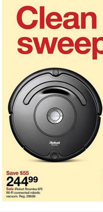 Target Irobot roomba 675 wi-fi connected robotic vacuum offer