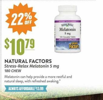 Natural Grocers Natural factors stress-relax melatonin offer