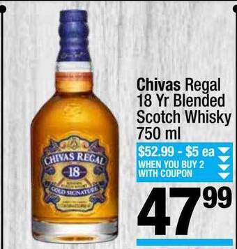 Super King Markets Chivas regal 18 yr blended scotch whisky 750 ml offer