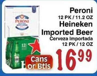 Peroni heineken imported beer
