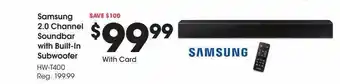 Fred Meyer Samsung 2.0 channel soundbar with built-in subwoofer offer