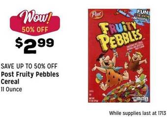 Grocery Outlet Post fruity pebbles cereal offer