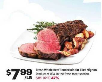 Grocery Outlet Fresh whole beef tenderloin for filet mignon offer
