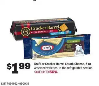 Grocery Outlet Kraft or cracker barrel chunk cheese offer