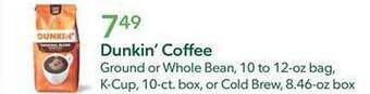 Publix Dunkin' coffee offer