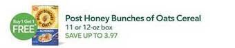Publix Post honey bunches of oats cereal offer