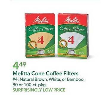 Publix Melitta cone coffee filters offer