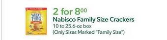 Publix Nabisco family size crackers offer