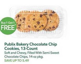 Publix Publix bakery chocolate chip cookies 13-count offer