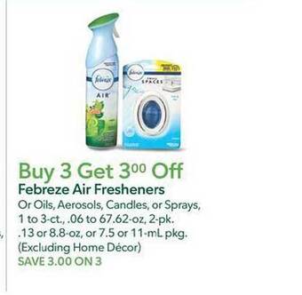 Publix Febreze air fresheners offer