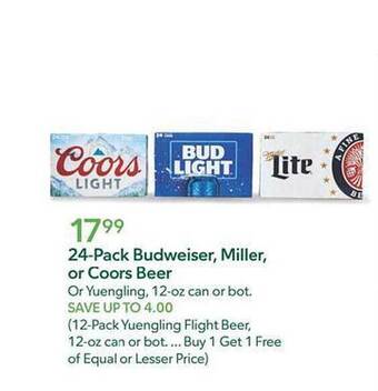 Publix 24-pack budweiser miller or coors beer offer