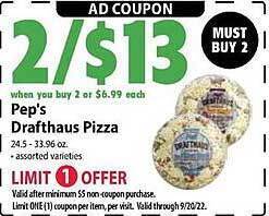 Festival Foods Pep's drafthaus pizza offer