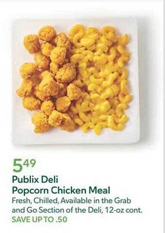 Publix Publix deli popcorn chicken meal offer