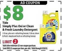 Festival Foods Tide simply plus oxi or clean & fresh laundry detergent offer