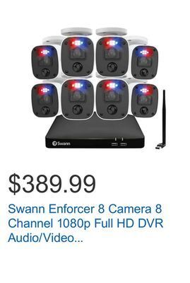 Costco Swann enforcer 8 camera 8 channel 1080p full hd dvr audio/video security system - swdvk-846808mqbwf offer