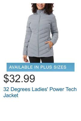 Costco 32 degrees ladies' power tech jacket offer