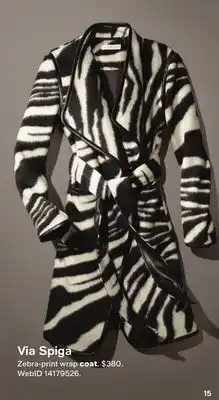 Macy's Via spiga women's animal-print wrap coat offer