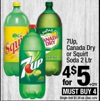 Super King Markets 7up canada dry or squirt soda offer