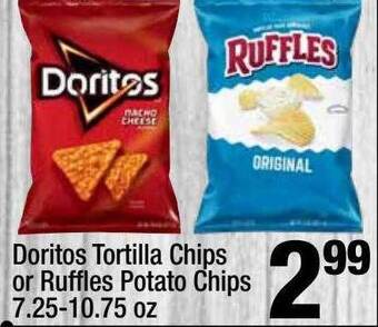 Super King Markets Doritos tortilla chips or ruffles potato chips offer