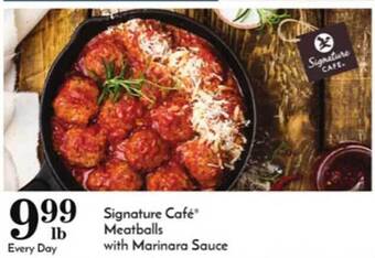Pavilions Signature café meatballs with marinara sauce offer
