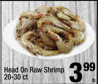 Super King Markets Head on raw shrimp offer