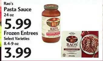 Sunset Foods Rao's pasta sauce frozen entrees offer
