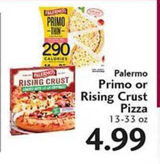 Sunset Foods Palermo primo or rising crust pizza offer