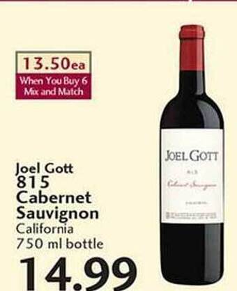 Sunset Foods Joel gott 815 cabernet sauvignon offer