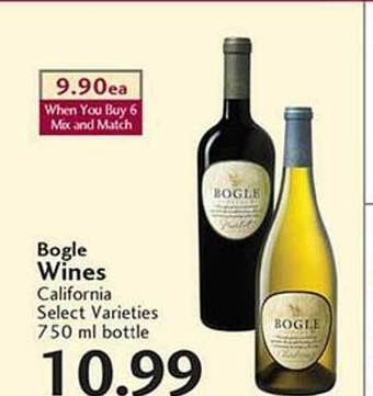 Sunset Foods Bogle wines offer