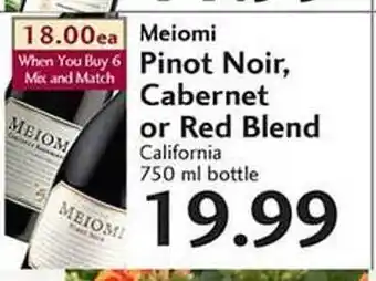 Sunset Foods Meiomi pinot noir, cabernet or red blend offer