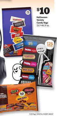 Family Dollar Halloween variety candy bags offer