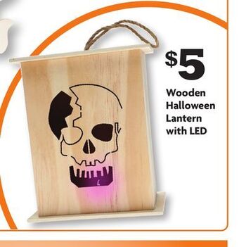 Family Dollar Wooden halloween lantern with led offer